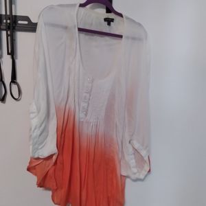 Lane bryant dip die top white and orange